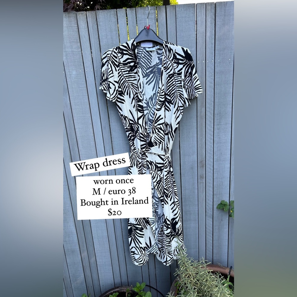 B/W Wrap Dress - Worn Once